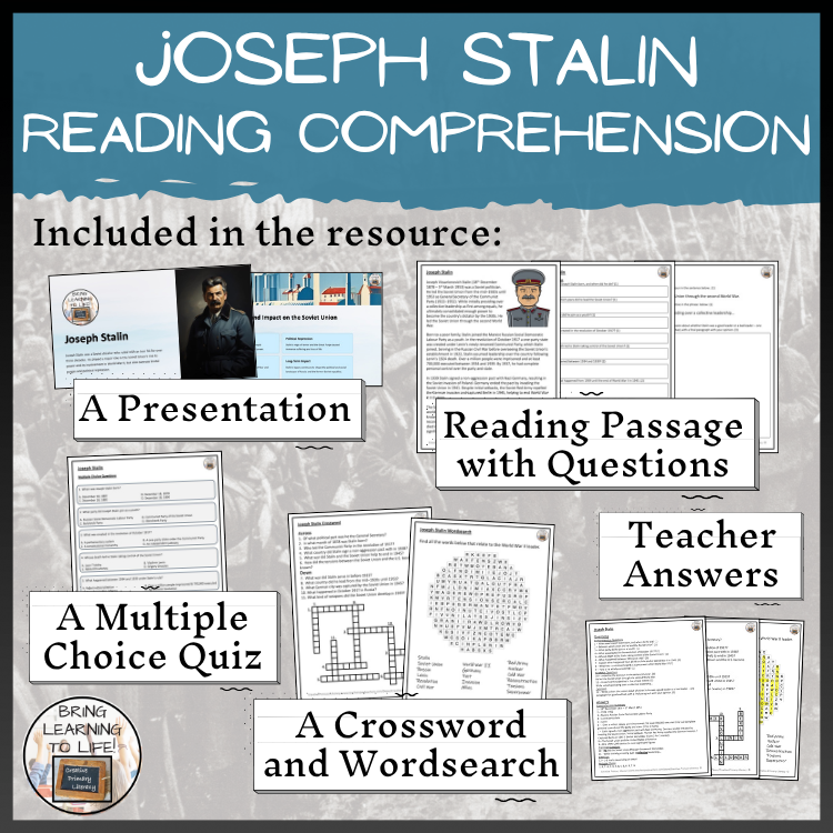 Joseph Stalin Close Reading Comprehension Activities | 5th Grade & 6th Grade