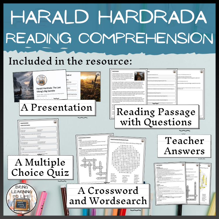 Harald Hardrada Close Reading Comprehension Activities | 5th-6th Grade