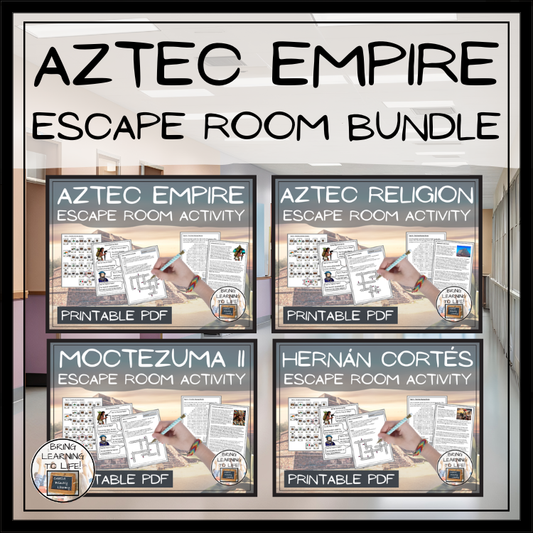 Aztec Empire Escape Room Activity Bundle | 5th & 6th Grade