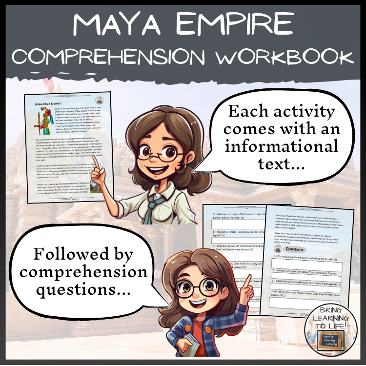 Maya Empire Reading Comprehension Workbook | 5th-6th Grade
