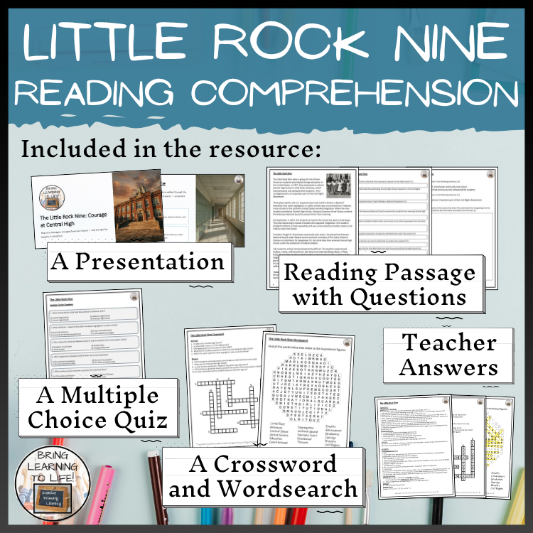 The Little Rock Nine Reading Comprehension Activities | 5th Grade & 6th Grade