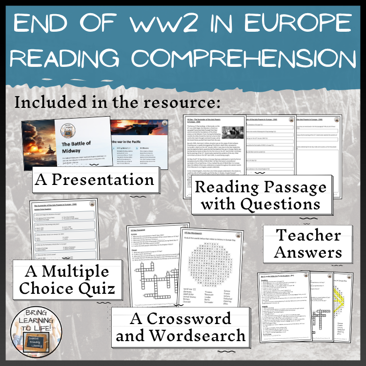 VE Day Close Reading Comprehension Activity | 5th Grade & 6th Grade