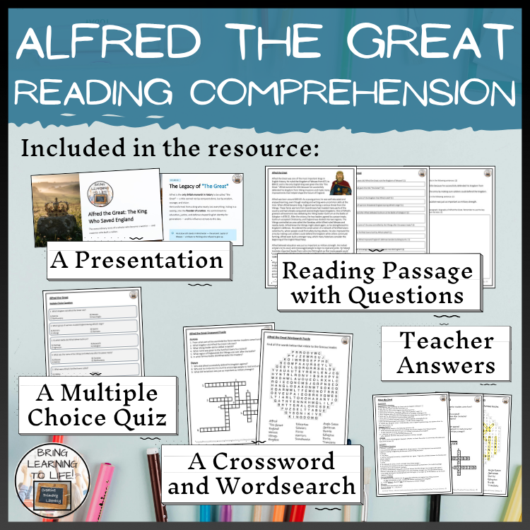 Alfred the Great Close Reading & Biography Writing Bundle | 5th-6th Grade