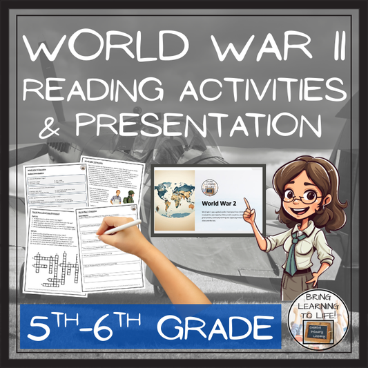 Overview of World War 2 Close Reading Comprehension Activity | 5th & 6th Grade