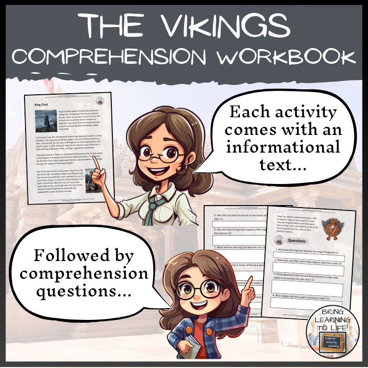 Vikings Reading Comprehension Workbook | 5th-6th Grade