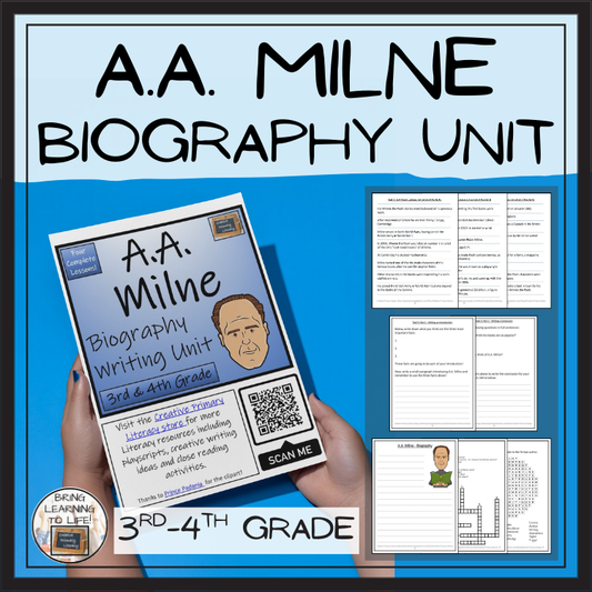 A.A. Milne Biography Project & Writing Unit | 3rd Grade & 4th Grade
