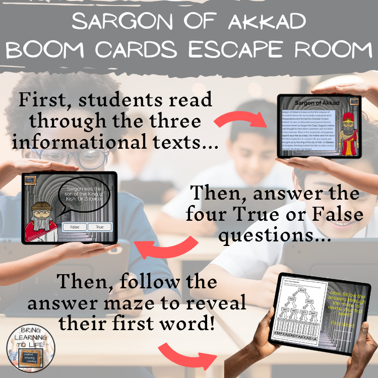 Sargon of Akkad BOOM Cards Escape Room | Digital ELA Reading Activity