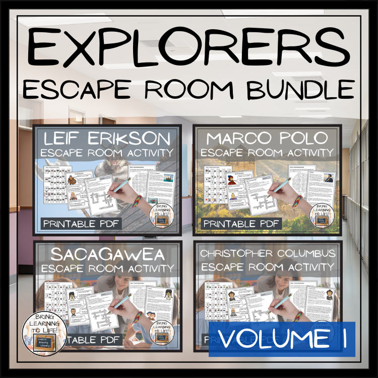 Explorers Volume I Escape Room Activity Bundle | 5th & 6th Grade