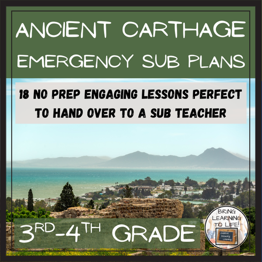 Emergency Sub Plans | Ancient Carthage Bundle | 3rd Grade & 4th Grade