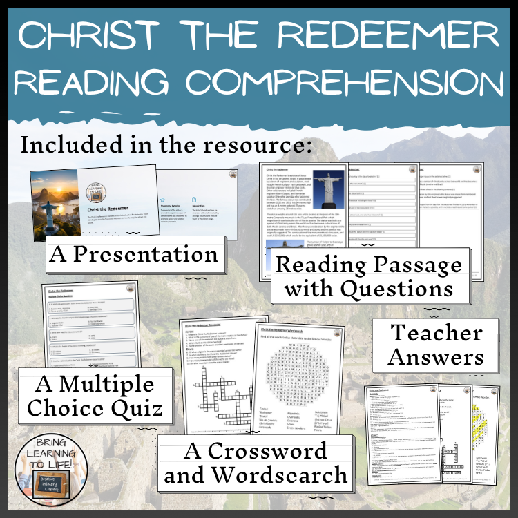 Christ the Redeemer Close Reading Comprehension Activities | 5th Grade & 6th Grade