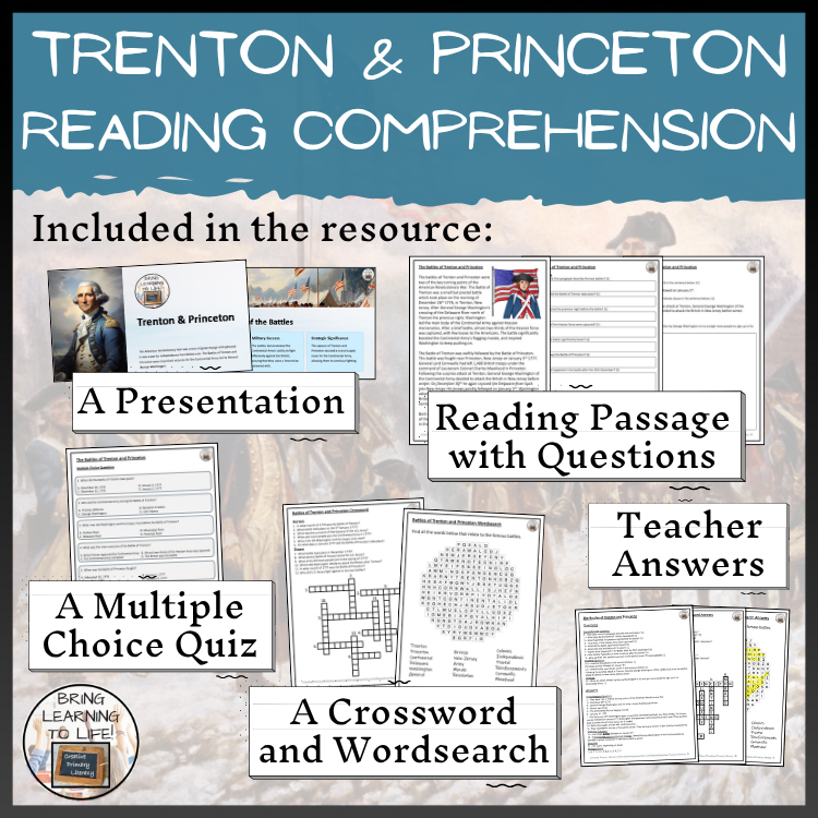 Battles of Trenton and Princeton Close Reading Comprehension | 5th & 6th Grade