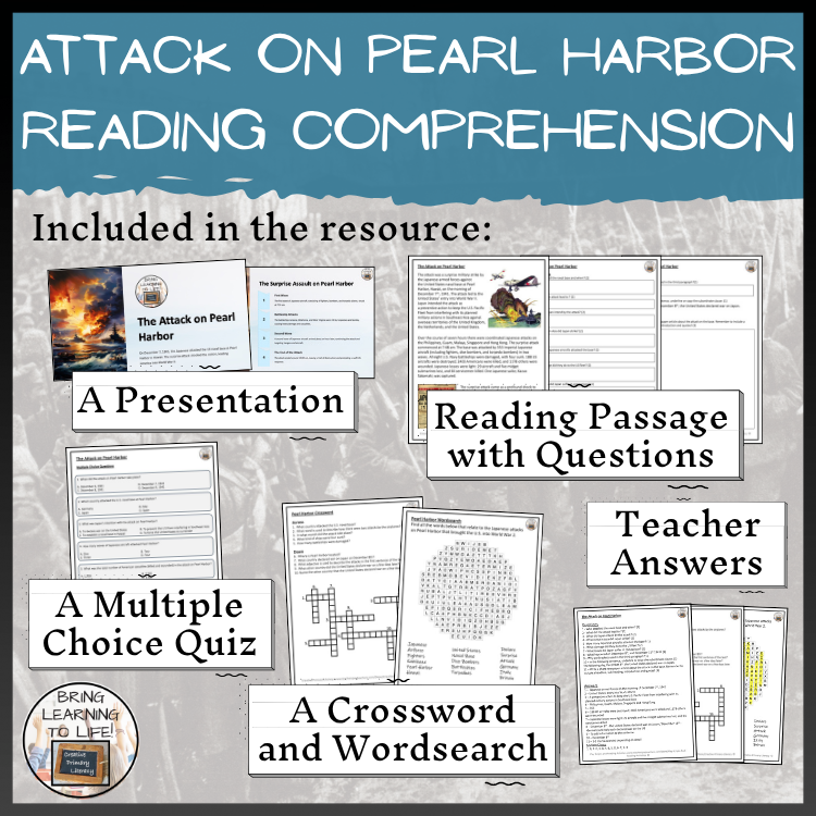 Attack on Pearl Harbor Close Reading Comprehension Activity | 5th & 6th Grade