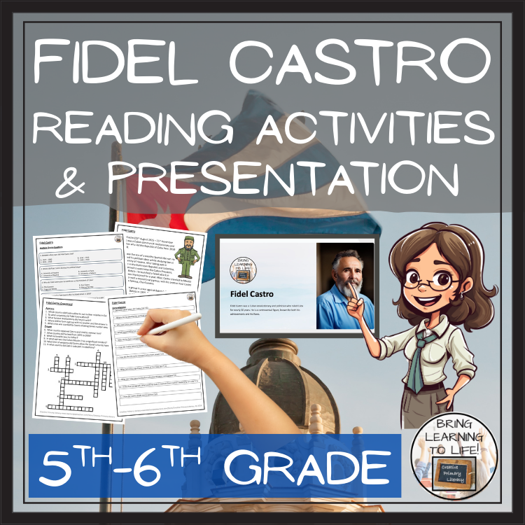 Fidel Castro Close Reading Comprehension Activities | 5th Grade & 6th Grade