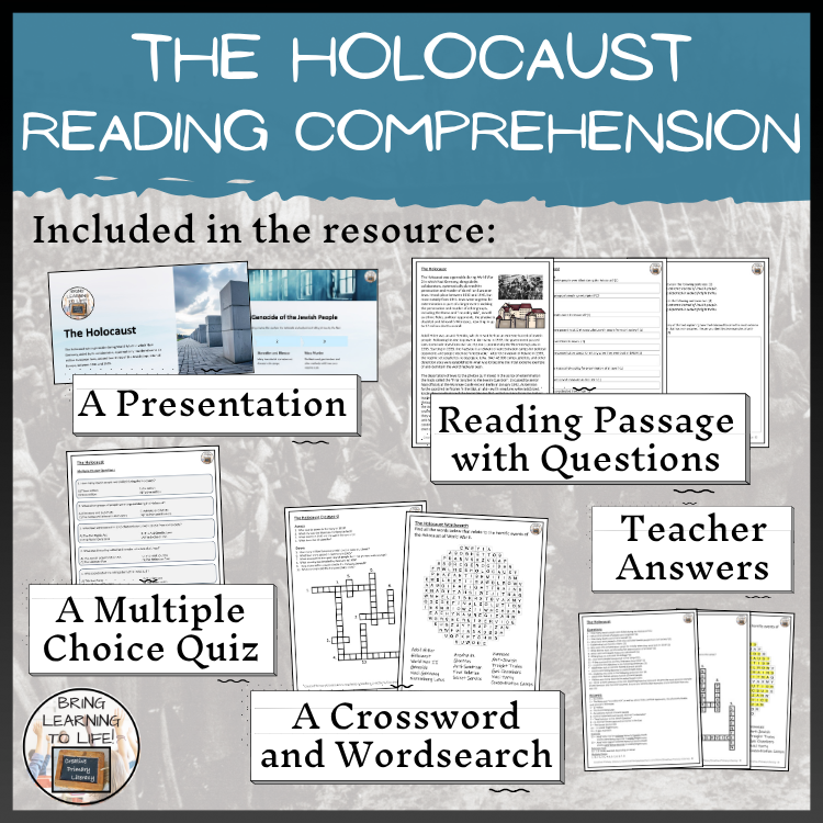 Holocaust of World War II Close Reading Comprehension | 5th Grade & 6th Grade