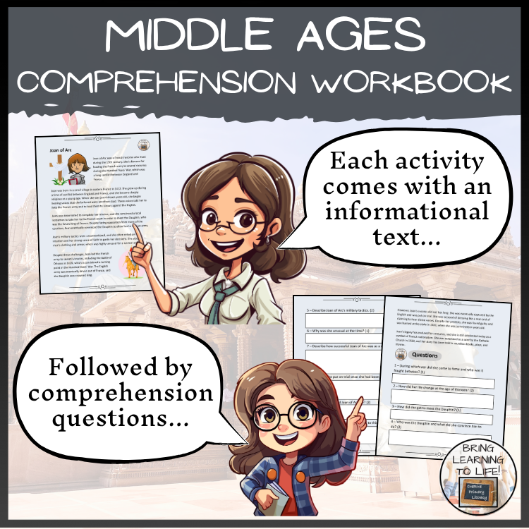 Middle Ages Reading Comprehension Workbook | 5th-6th Grade