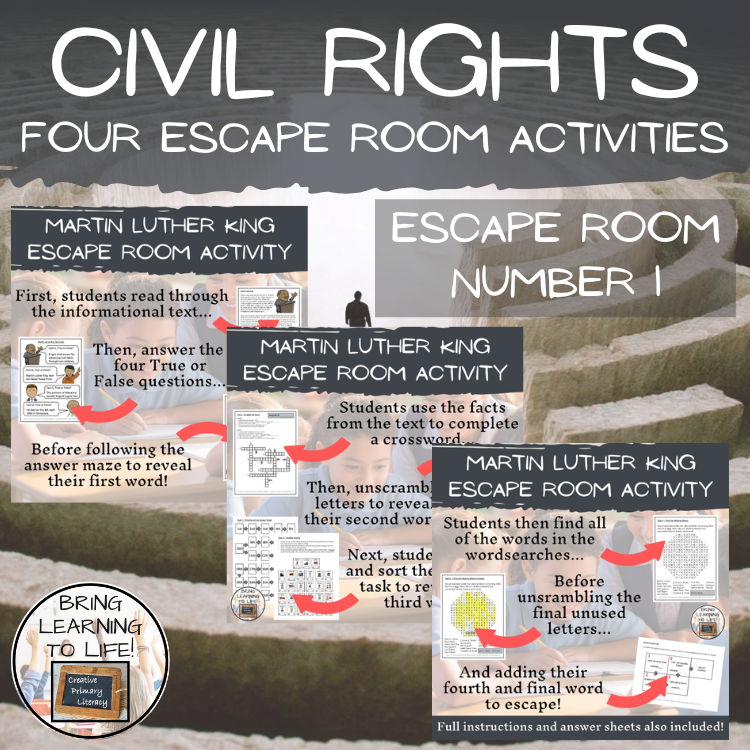 Civil Rights Escape Room Activity Mega Bundle | 5th & 6th Grade