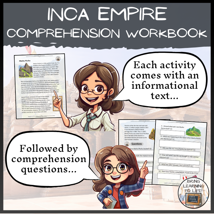 Inca Empire Reading Comprehension Workbook | 5th-6th Grade