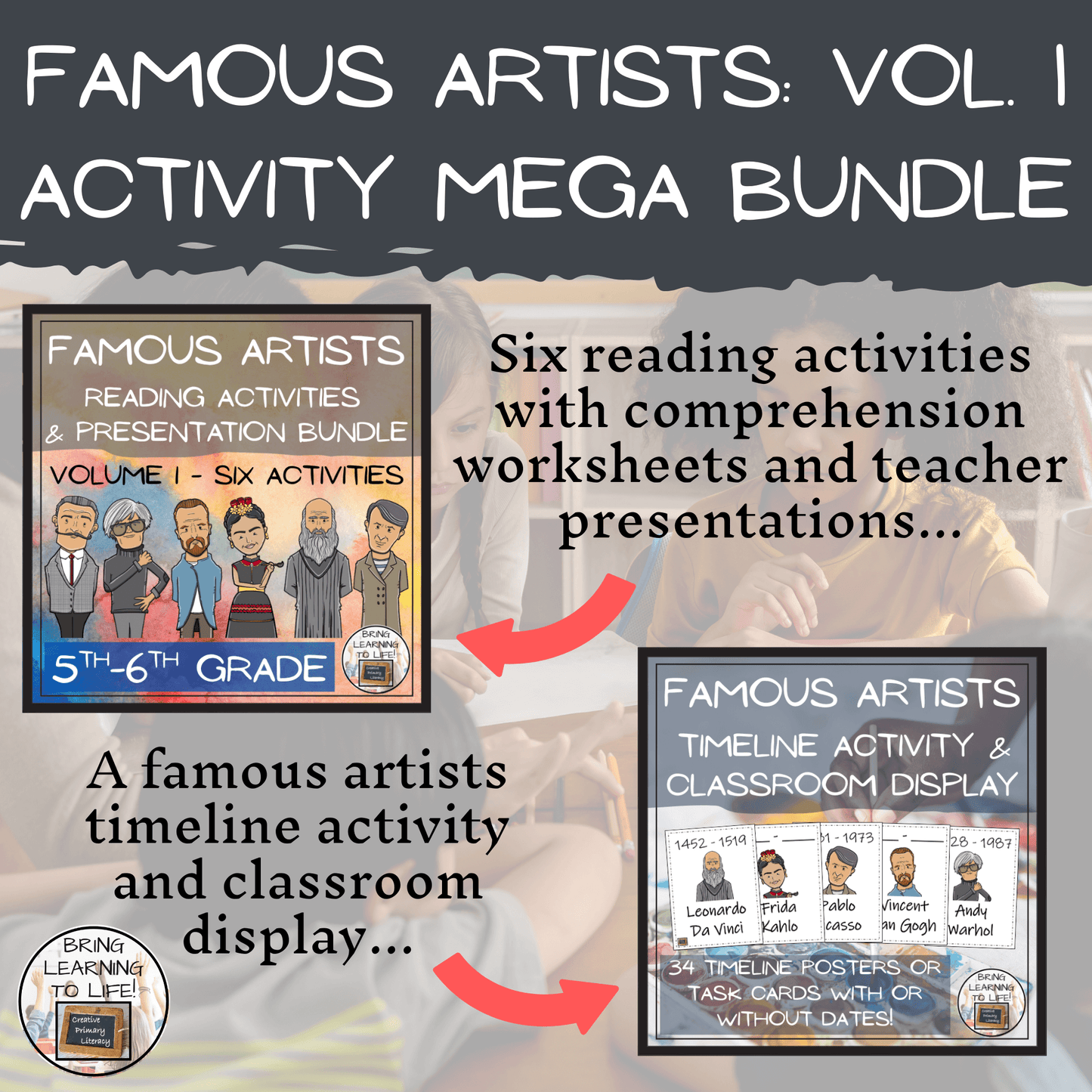 Famous Artists Activity Mega Bundle Volume 1 | 5th-6th Grade