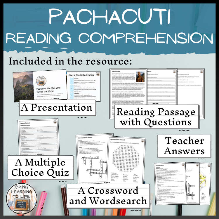 Pachacuti Inca Emperor Close Reading Comprehension Activities | 5th-6th Grade