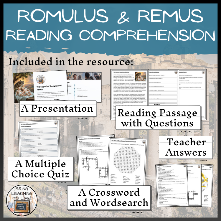 Romulus and Remus Close Reading Comprehension Activities | 5th Grade & 6th Grade