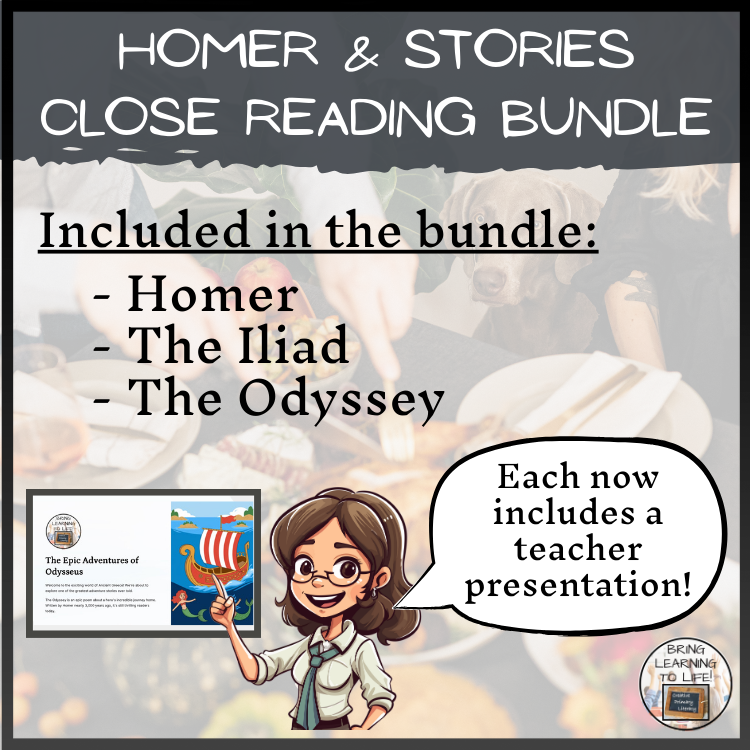 Homer, the Iliad and the Odyssey Close Reading Bundle | 5th Grade & 6th Grade