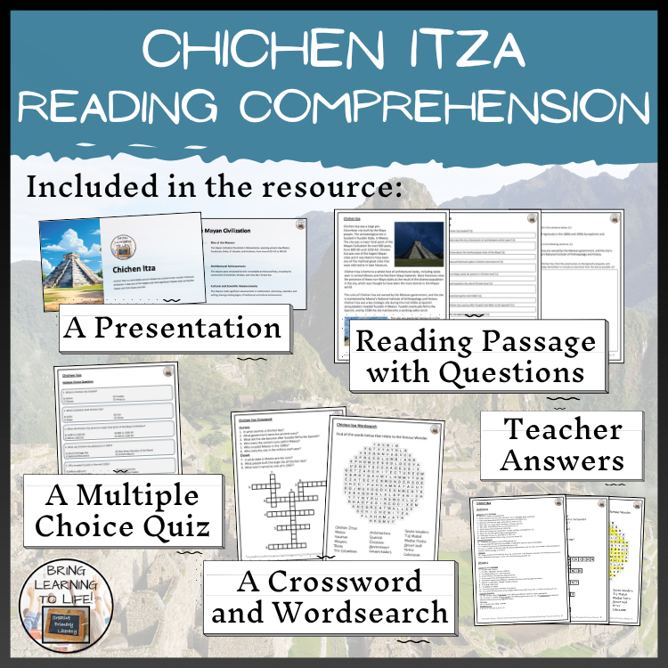 Chichen Itza Close Reading Comprehension Activities | 5th Grade & 6th Grade