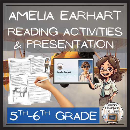 Amelia Earhart Close Reading Comprehension Activities | 5th Grade & 6th Grade