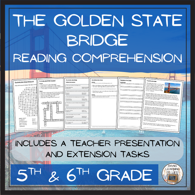 Golden Gate Bridge Reading Comprehension Activities | 5th Grade & 6th Grade
