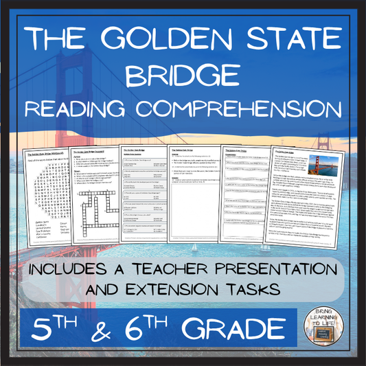 Golden Gate Bridge Reading Comprehension Activities | 5th Grade & 6th Grade