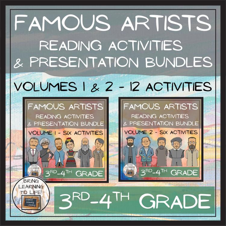 Famous Artists Close Reading Comprehension Mega Bundle | 3rd Grade & 4th Grade