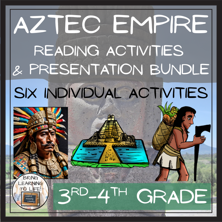Aztec Empire Close Reading Comprehension Bundle | 3rd Grade & 4th Grade