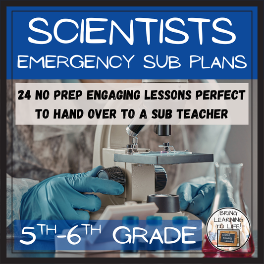 Emergency Sub Plans | Famous Scientists Bundle | 5th Grade & 6th Grade