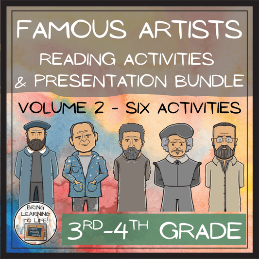 Famous Artists Volume 2 Close Reading Comprehension Bundle | 3rd & 4th Grade