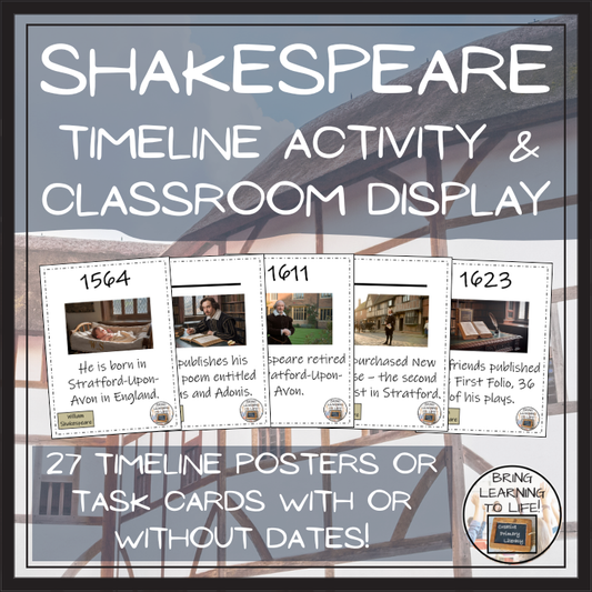 William Shakespeare Timeline Activity & Classroom Display