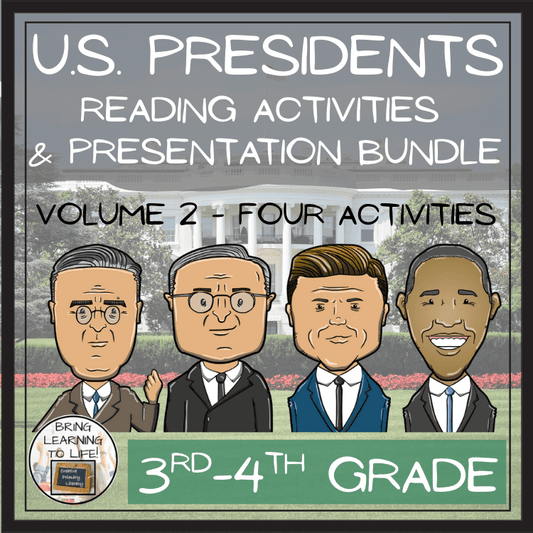 U.S. Presidents Volume 2 Close Reading Comprehension Bundle | 3rd & 4th Grade