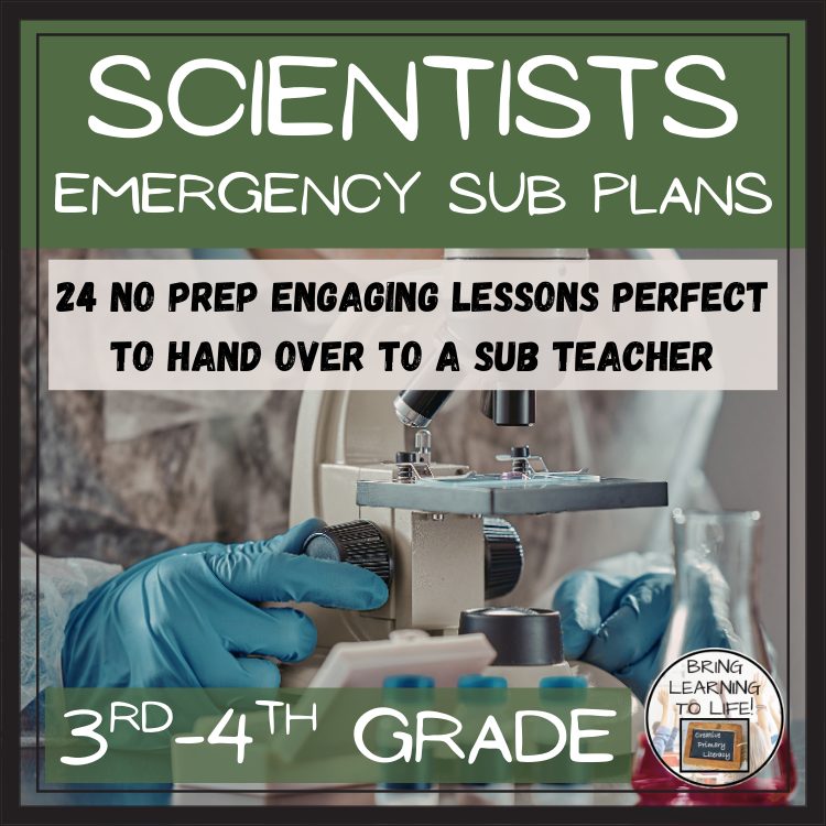 Emergency Sub Plans | Famous Scientists Bundle | 3rd Grade & 4th Grade