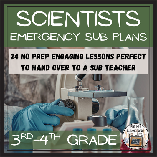 Emergency Sub Plans | Famous Scientists Bundle | 3rd Grade & 4th Grade