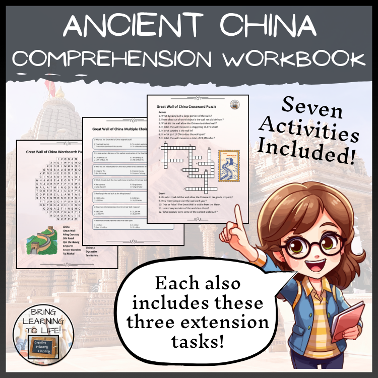 Ancient China Reading Comprehension Workbook | 5th-6th Grade