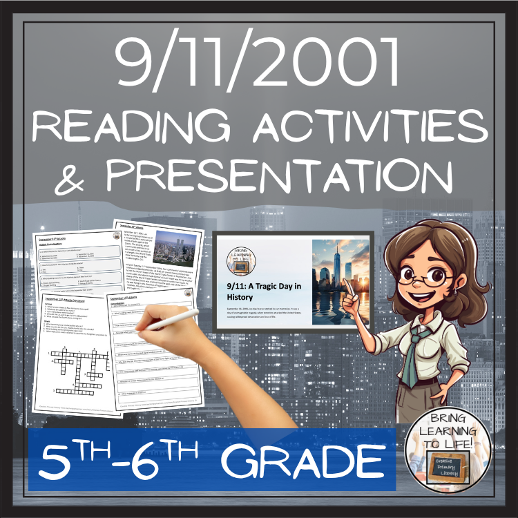 9/11 Terrorist Attacks Close Reading Comprehension Activities | 5th & 6th Grade