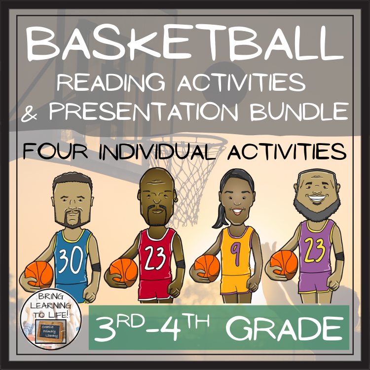 Greatest Basketball Players Close Reading & Presentation Bundle | 3rd-4th Grade