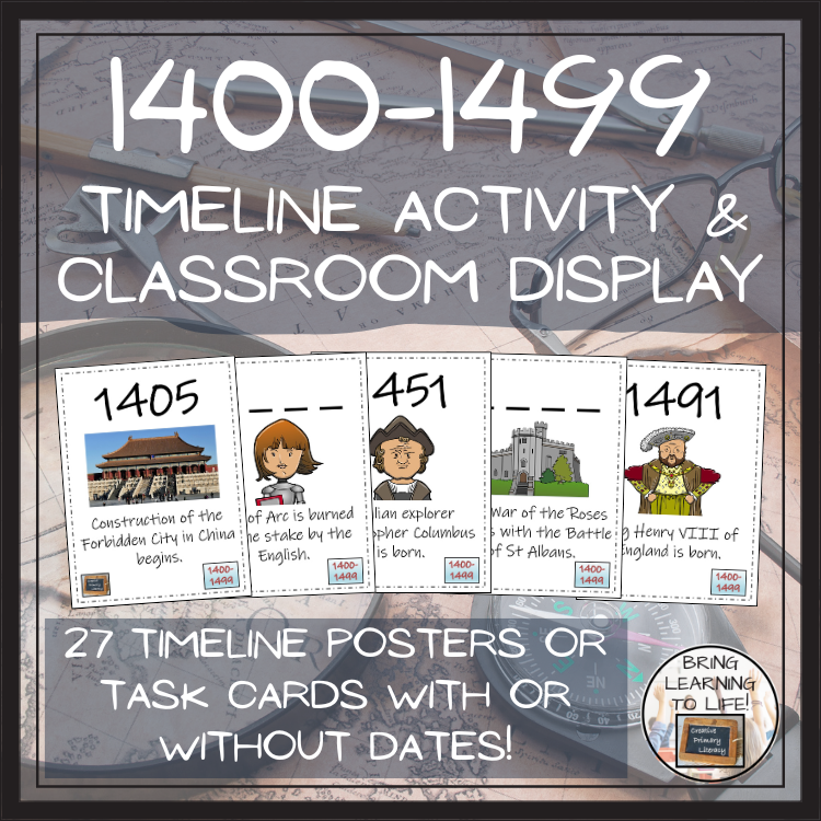 1400 to 1499 Timeline Activity & Classroom Display