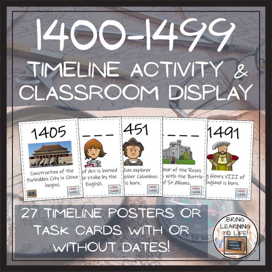 1400 to 1499 Timeline Activity & Classroom Display