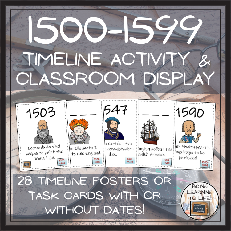 1500 to 1599 Timeline Activity & Classroom Display