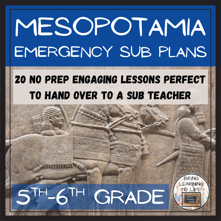 Emergency Sub Plans | Ancient Mesopotamia Bundle | 5th Grade & 6th Grade