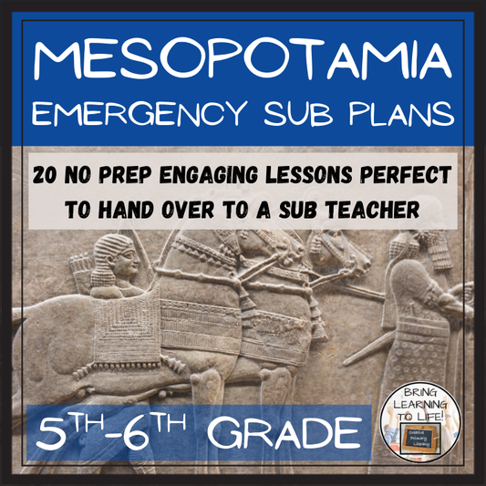 Emergency Sub Plans | Ancient Mesopotamia Bundle | 5th Grade & 6th Grade
