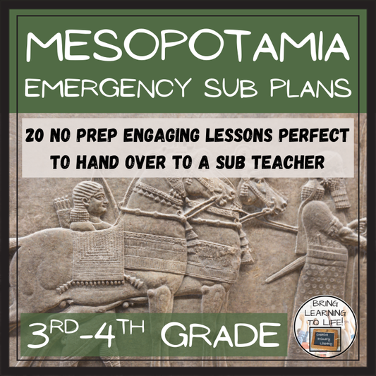 Emergency Sub Plans | Ancient Mesopotamia Bundle | 3rd Grade & 4th Grade