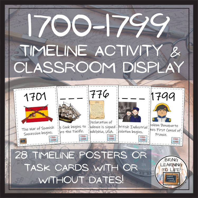 1700 to 1799 Timeline Activity & Classroom Display
