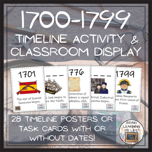 1700 to 1799 Timeline Activity & Classroom Display