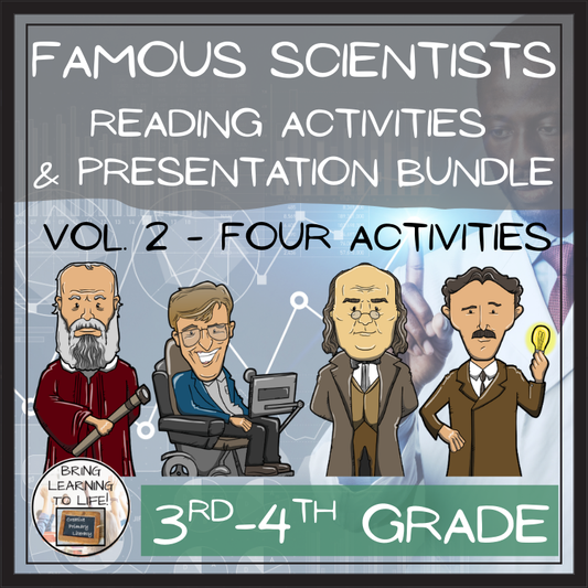Famous Scientists Volume 2 Close Reading Comprehension Bundle | 3rd & 4th Grade