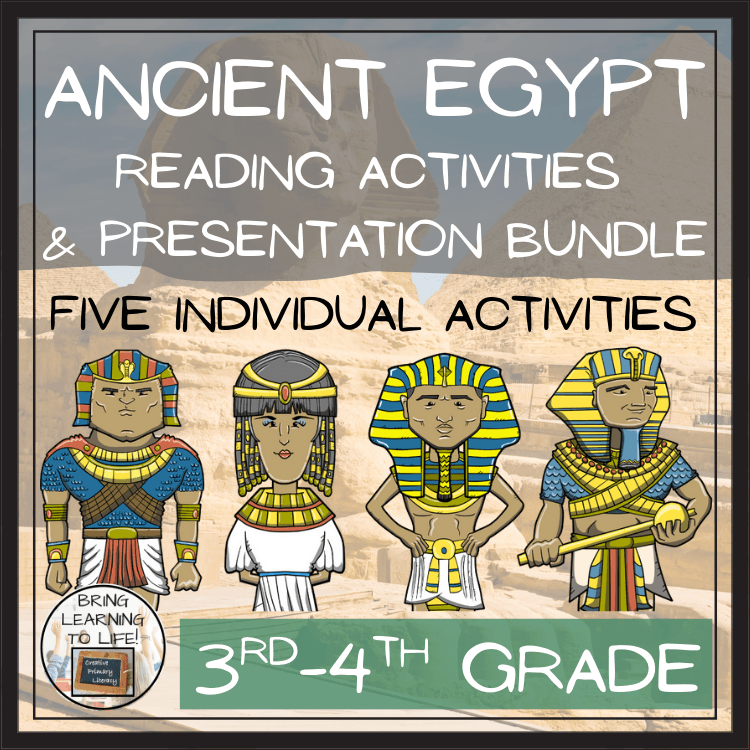 Ancient Egypt Close Reading Comprehension Activity Bundle | 3rd & 4th Grade